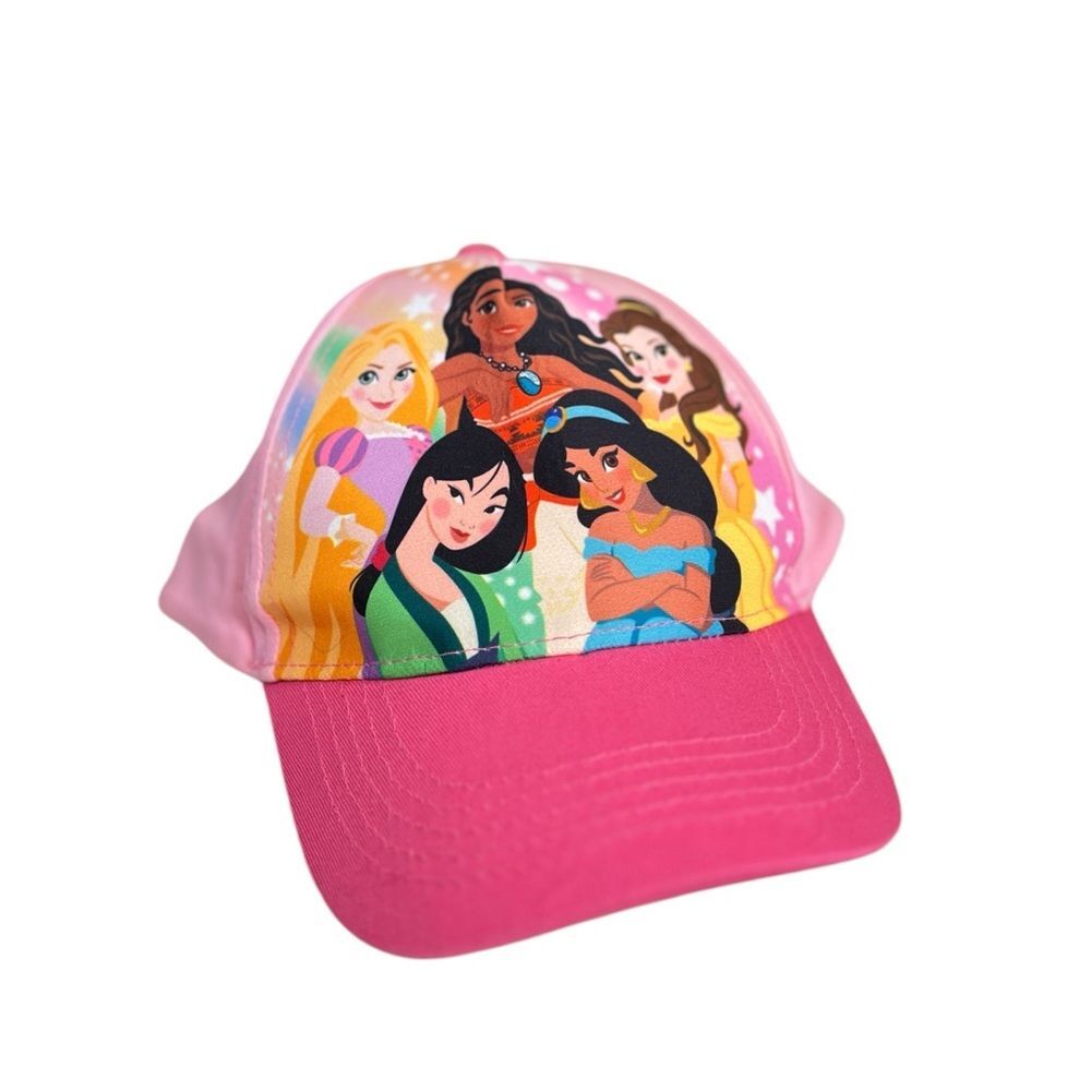 Disney Princess Girl’s Pink Ball Cap, Belle Rapunzel Mulan One Size Fits Most